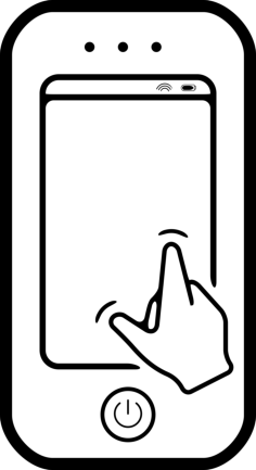 Phone With Hand Touching Screen Stencil Svg Design File, Free Vectors File